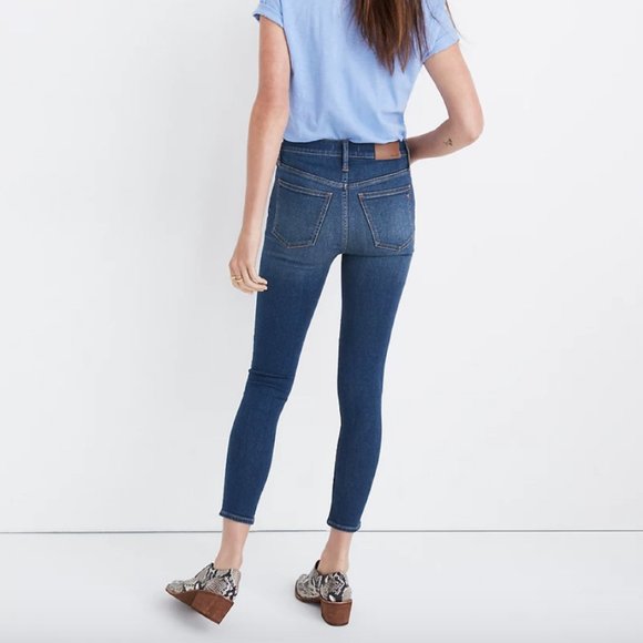 MADEWELL 9" Mid-Rise Skinny Crop Jeans Button-Front TENCEL Denim Edition {M11} - Picture 2 of 7